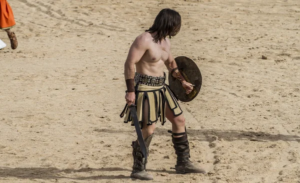 Gladiator on  the arena of the Roman circus — Stock Photo, Image