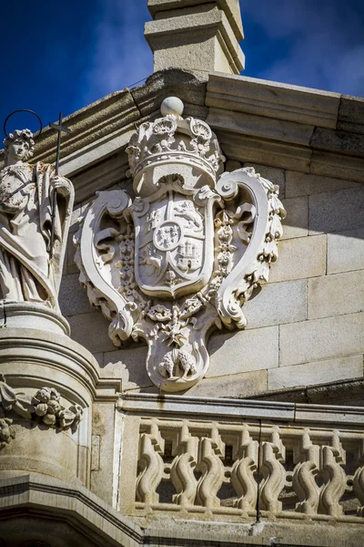 Schildskulptur, Kathedrale von Toledo, Spanien — Stockfoto