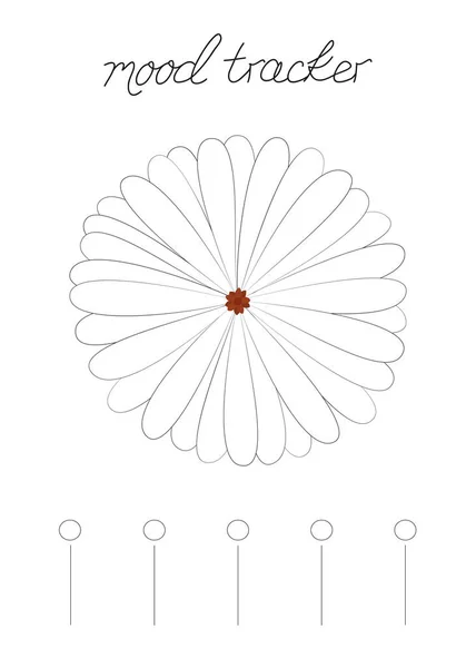 Ilustración Vectorial Para Imprimir Con Pétalos Flor Sobre Fondo Blanco Ilustración De Stock