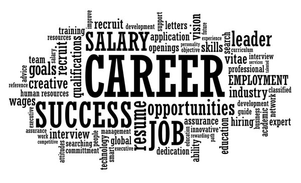 Job career opportunities word cloud