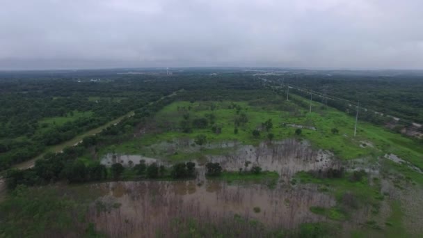 Denton Creek översvämningar. — Stockvideo