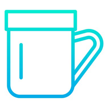 çay kupası düz simgesi, vektör illüstrasyonu