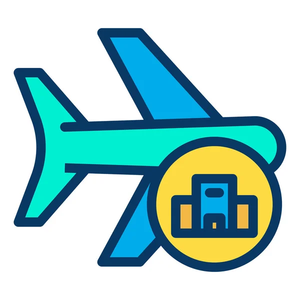 Icona Dell Aeroplano Disegno Illustrazione Vettoriale — Vettoriale Stock