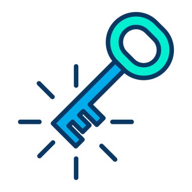 Basit anahtar konsept simgesi, vektör illüstrasyonu