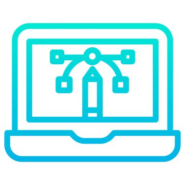 dizüstü bilgisayar simgesi, vektör illüstrasyonu