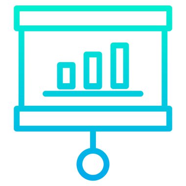 Sunum minimalist vektör simgesi beyaza izole edildi 