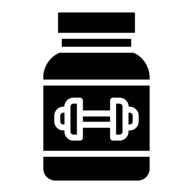 Protein kavanozu minimalist vektör simgesi beyaz üzerinde izole 