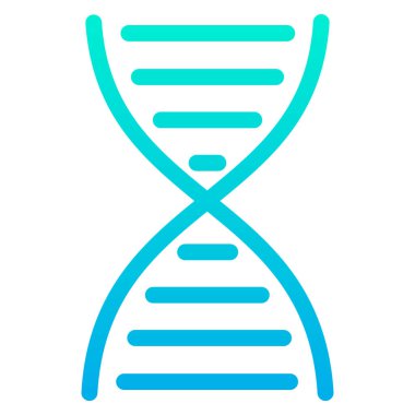 DNA vektör simgesi. biçim iki renkli düz sembol, mavi ve beyaz renkler, yuvarlak açılar, açık gri