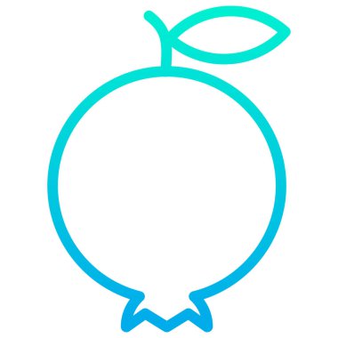 Beyaz üzerine izole edilmiş nar minimalist vektör simgesi