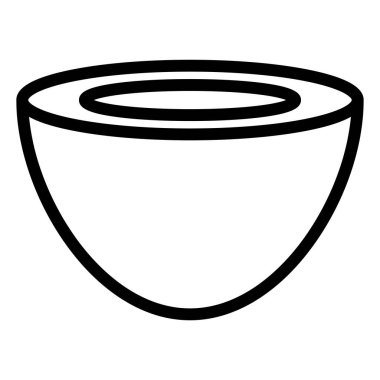 Beyaz arkaplanda basit hindistan cevizi vektör resimleme