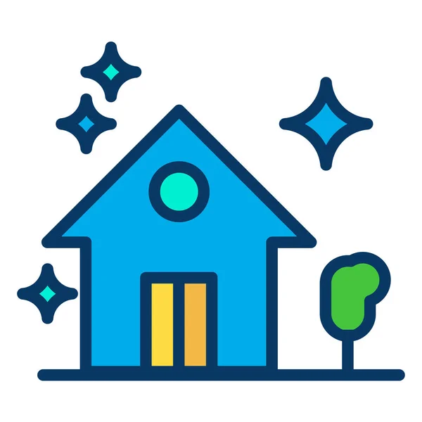 Eenvoudig Huis Pictogram Vectorillustratie — Stockvector