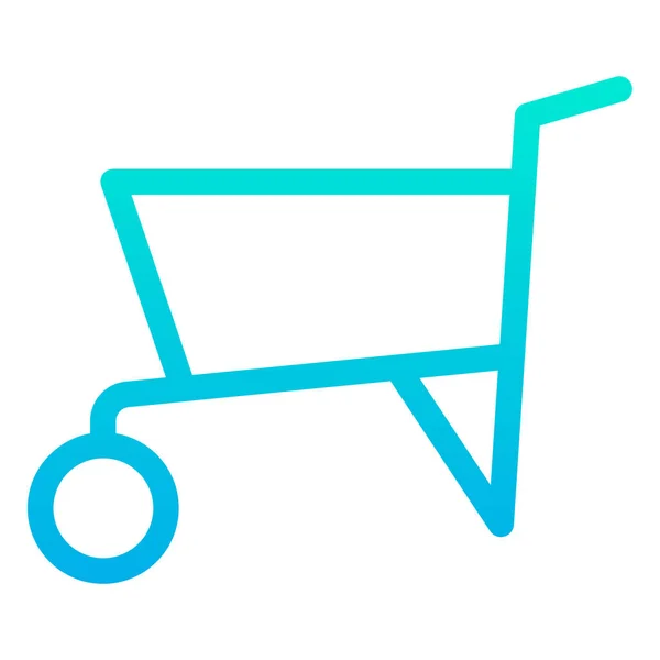 Wheelbarrow Icono Diseño Simple — Vector de stock