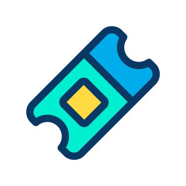 Vektör bileti. Basit düz çizgi sanat tarzı