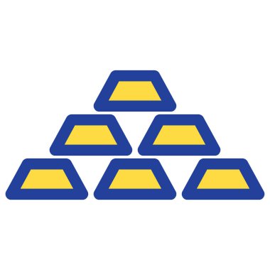 Beyaz arkaplanda altın külçeleri simgesi. vektör illüstrasyonu