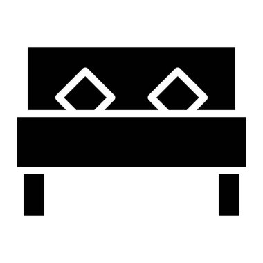 yatak ikonu vektör illüstrasyonu