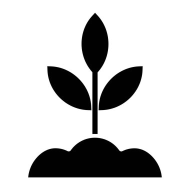 Filizlenme minimalist vektör simgesi beyaz üzerinde izole