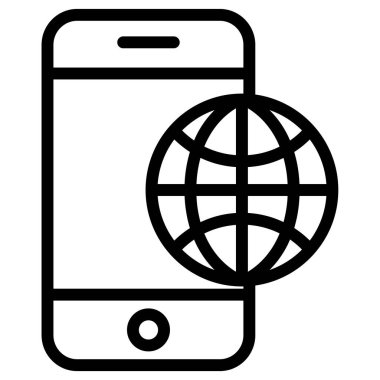 Cep telefonu. Web simgesi vektör illüstrasyonu