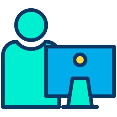 Bilgisayar. Web simgesi basit illüstrasyon