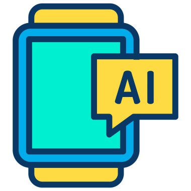 Basit Smartwatch simgesi, vektör illüstrasyonu