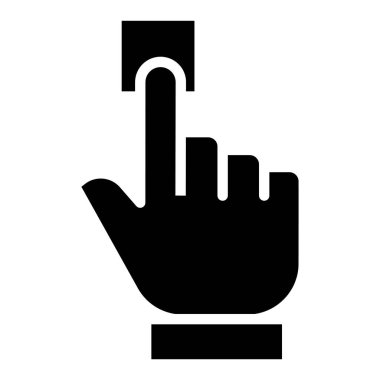 parmak basma düğmesi minimalist vektör simgesi beyaz üzerinde izole