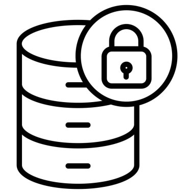 veritabanı. Web simgesi basit illüstrasyon