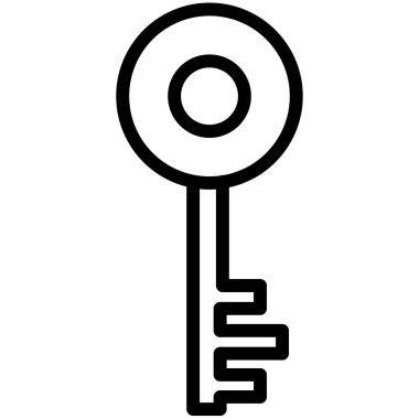 Basit anahtar konsept simgesi, vektör illüstrasyonu