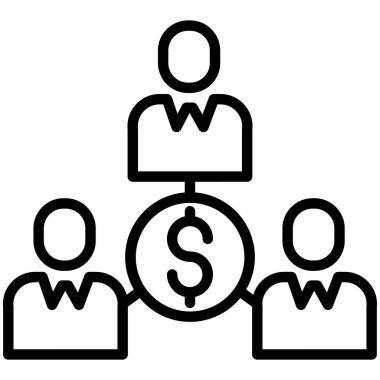 para kazancı minimalist vektör simgesi beyaz üzerinde izole 