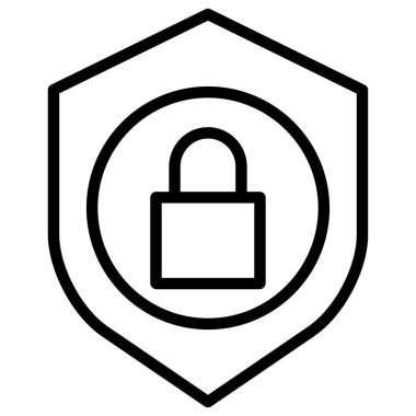 Koruma kalkanı minimalist vektör simgesi beyaza izole edildi 