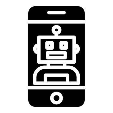 robot. Web simgesi basit illüstrasyon 