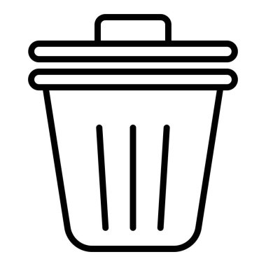 Çöp kovası basit simgesi, vektör illüstrasyonu