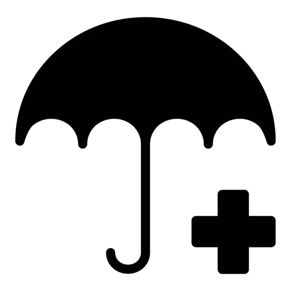 Umbrella Minimalistic Vector Icon Isolated White — Stock Vector