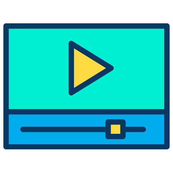 Medienplayer Web Symbol Einfache Illustration — Stockvektor