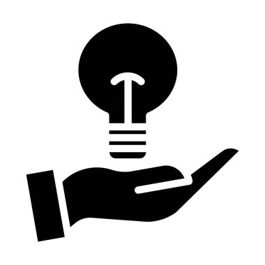 Hafif simgeli el ele tutuşan ampul, vektör illüstrasyonu