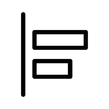 Yatay Sol Hizalama Ağ simgesi basit vektör illüstrasyonu