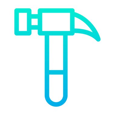 Beyaz arkaplanda basit çekiç vektör resimleme