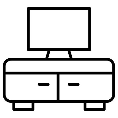 beyaz arkaplanda TV basit vektör simgesi