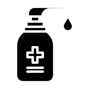 Web ve mobil uygulama tasarımınız için beyaz arkaplanda izole edilmiş şişe simgesi vektörü, sabun logosu konsepti