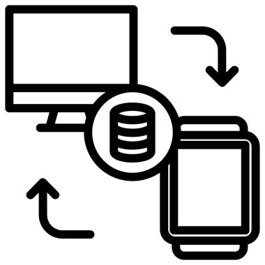 Basit Smartwatch simgesi, vektör illüstrasyonu