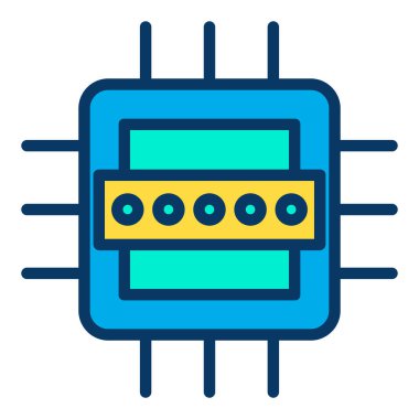 Mikroçip Web simgesi basit illüstrasyon