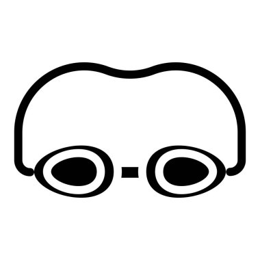 vektör simgesi, basit bir yüzme gözlüğü ve şapka çizimi