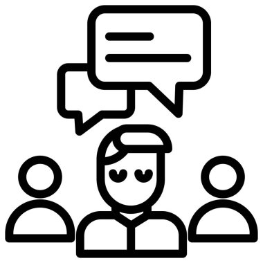 Man Communication web simgesi basit vektör illüstrasyonu