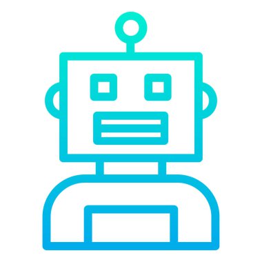 robot. Web simgesi basit illüstrasyon 