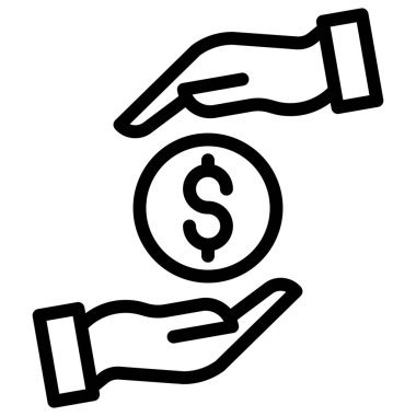 Para için. Web simgesi basit illüstrasyon