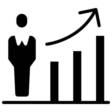 Basit büyüme grafik simgesi, vektör illüstrasyonu