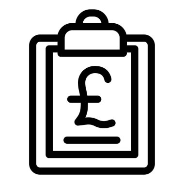 Beyaz üzerinde izole edilmiş pound minimalist vektör simgesi 