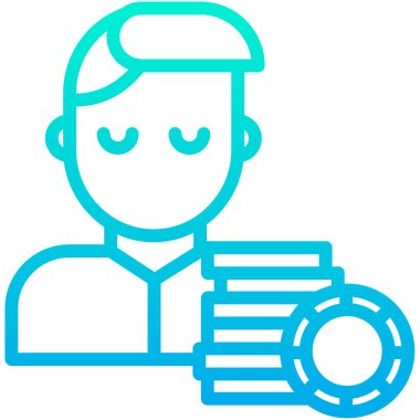 Oyuncu minimalist vektör simgesi beyaza izole edildi 