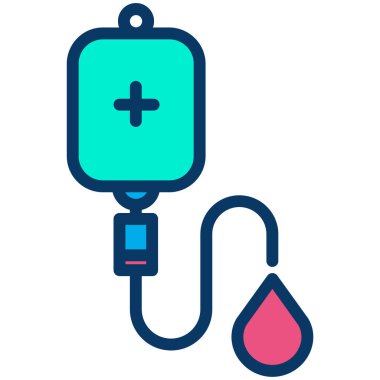 Tıbbi bir ikonun vektör çizimi. Kan!