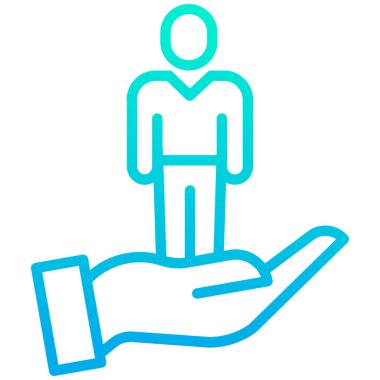 Bir hediye simgesini tutan el.