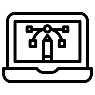 dizüstü bilgisayar simgesi, vektör illüstrasyonu