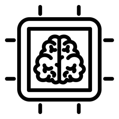 Beyin. Web simgesi basit illüstrasyon